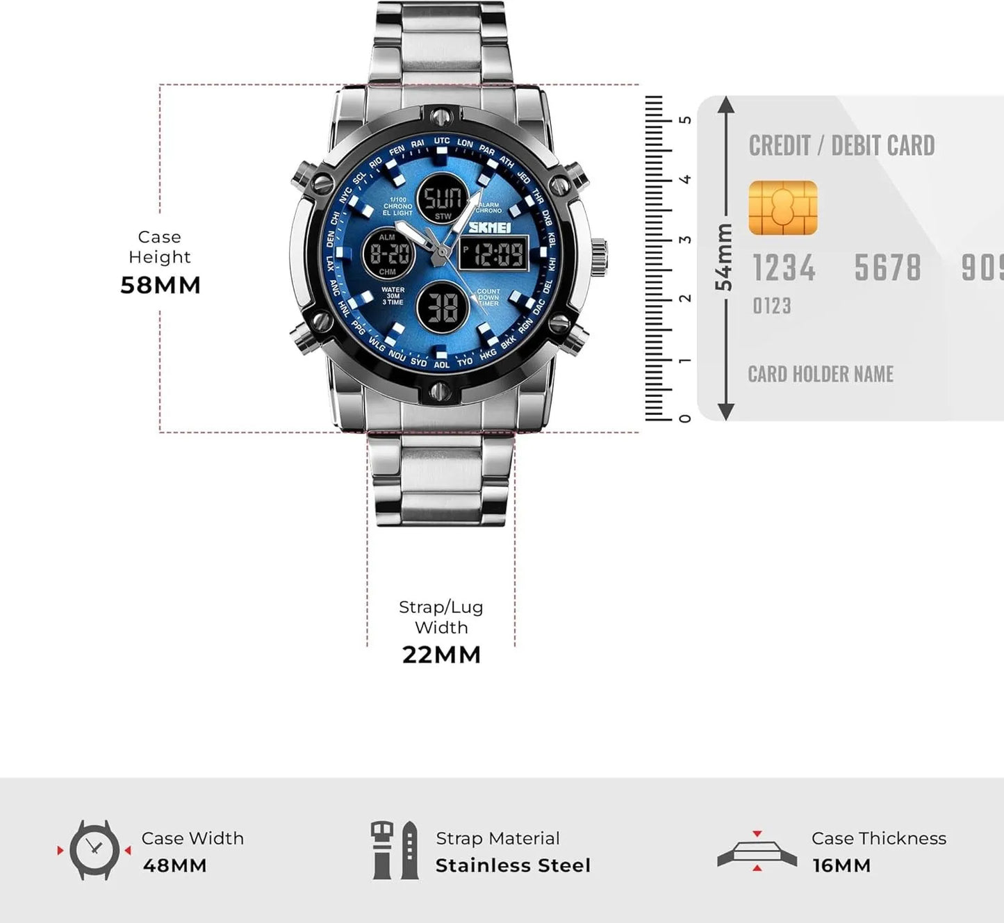 Skmei Men's Digital Military Watch With LED Chronograph