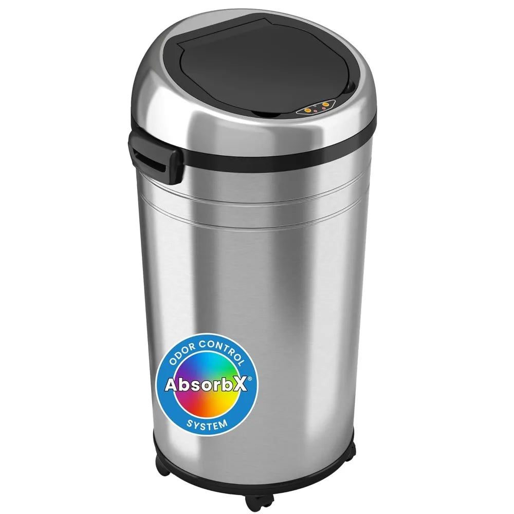 XMSJ Touchless Sensor Trash Can with Odor Control and Wheels