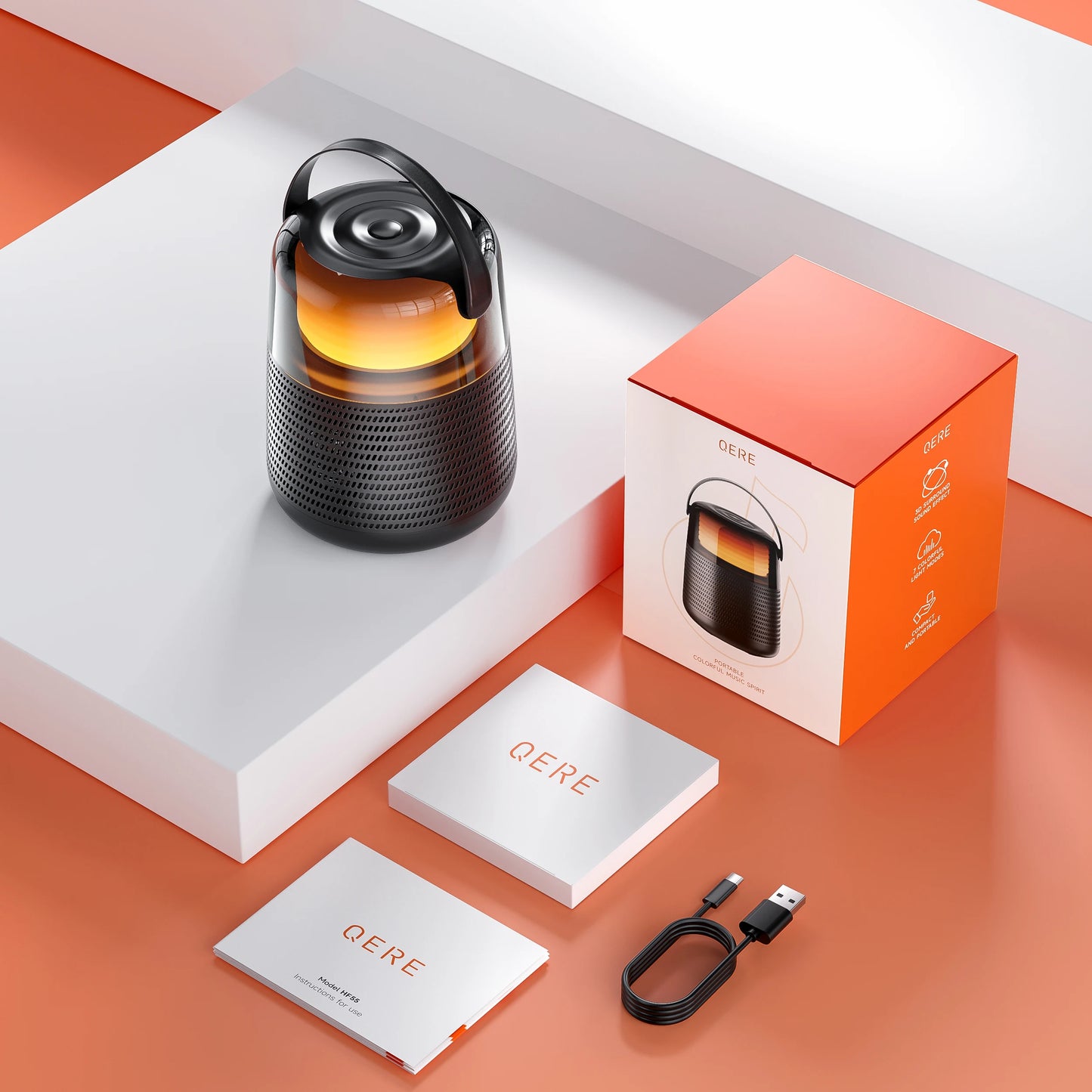 QERE HF55 Bluetooth Speaker Hi-Res 20W Portable IPX5 Waterproof