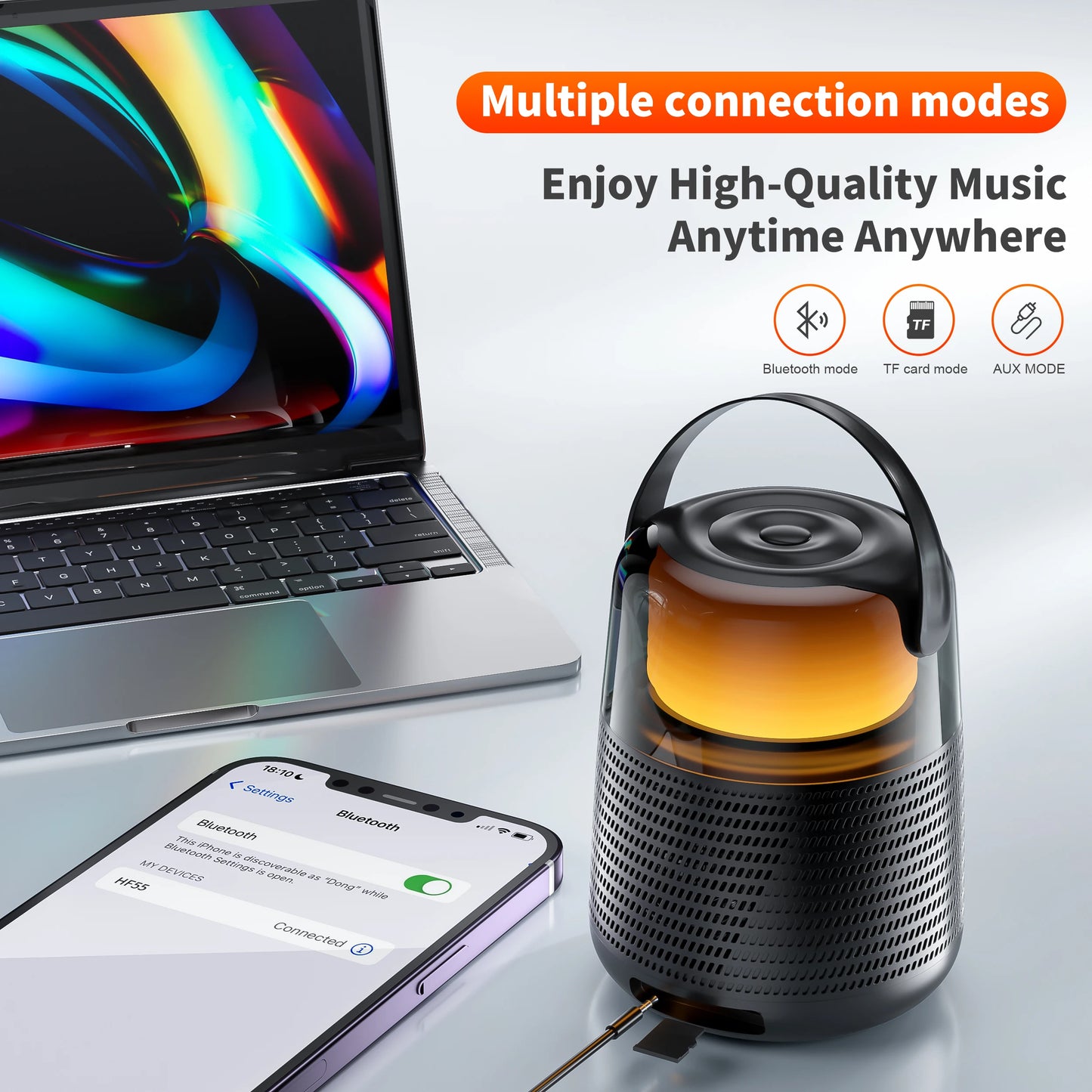 QERE HF55 Bluetooth Speaker Hi-Res 20W Portable IPX5 Waterproof