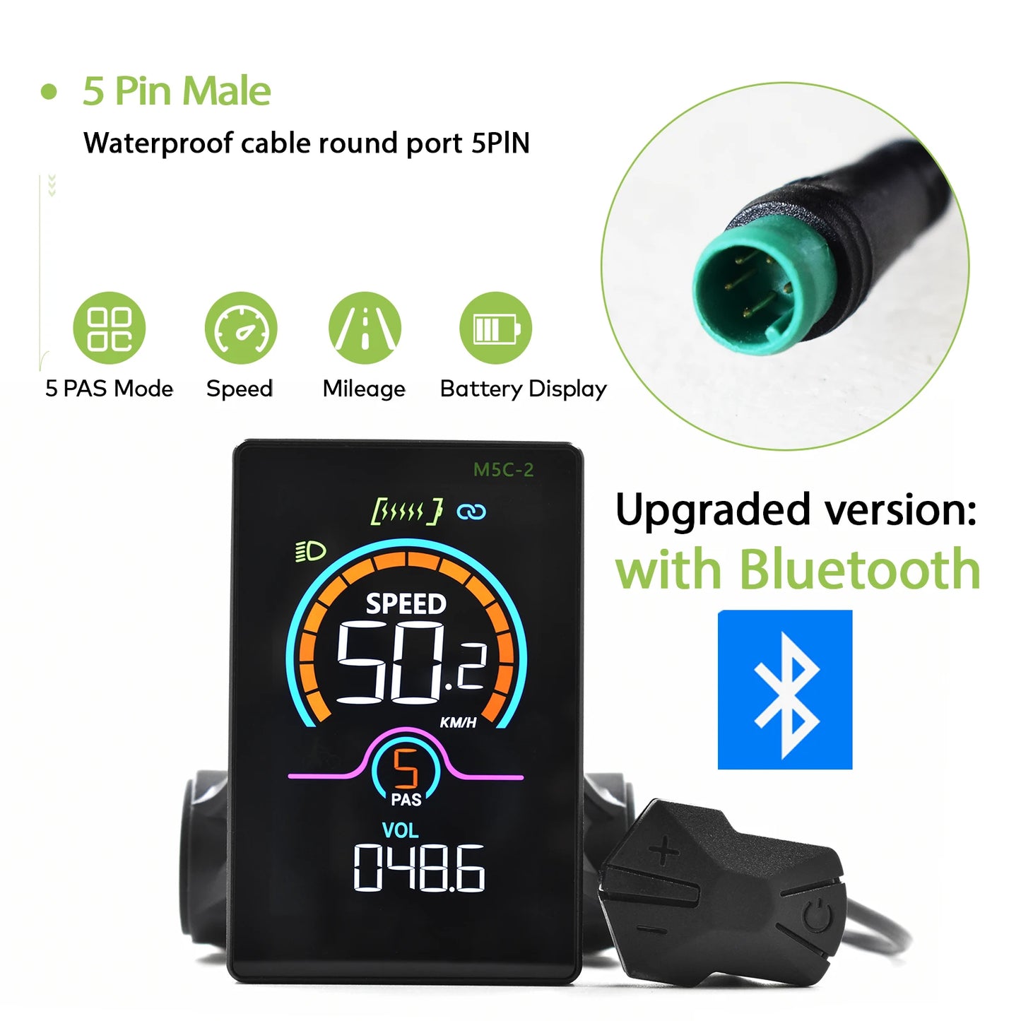 [Haytrix-US] Fatbike V20 Screen EBike LCD Display Bicycle Speedometer Cycling Computer for Bikes Accessories