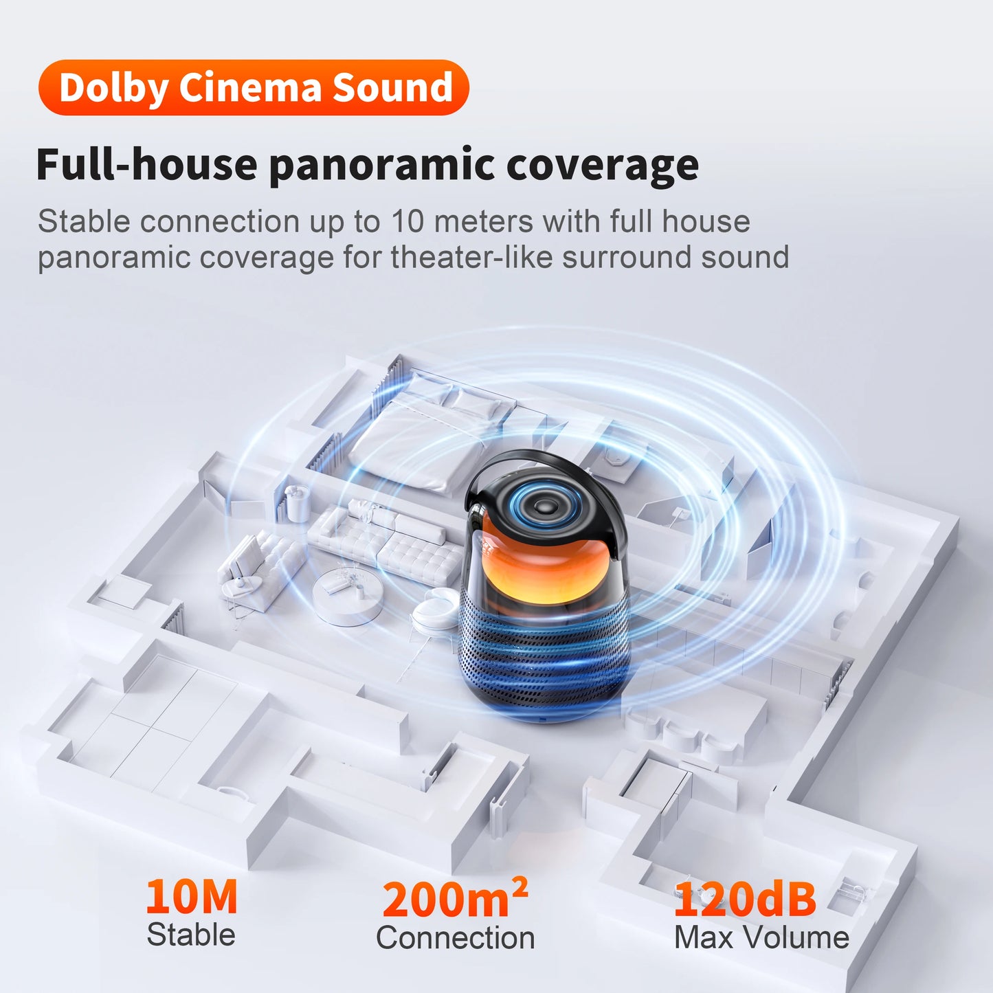 QERE HF55 Bluetooth Speaker Hi-Res 20W Portable IPX5 Waterproof