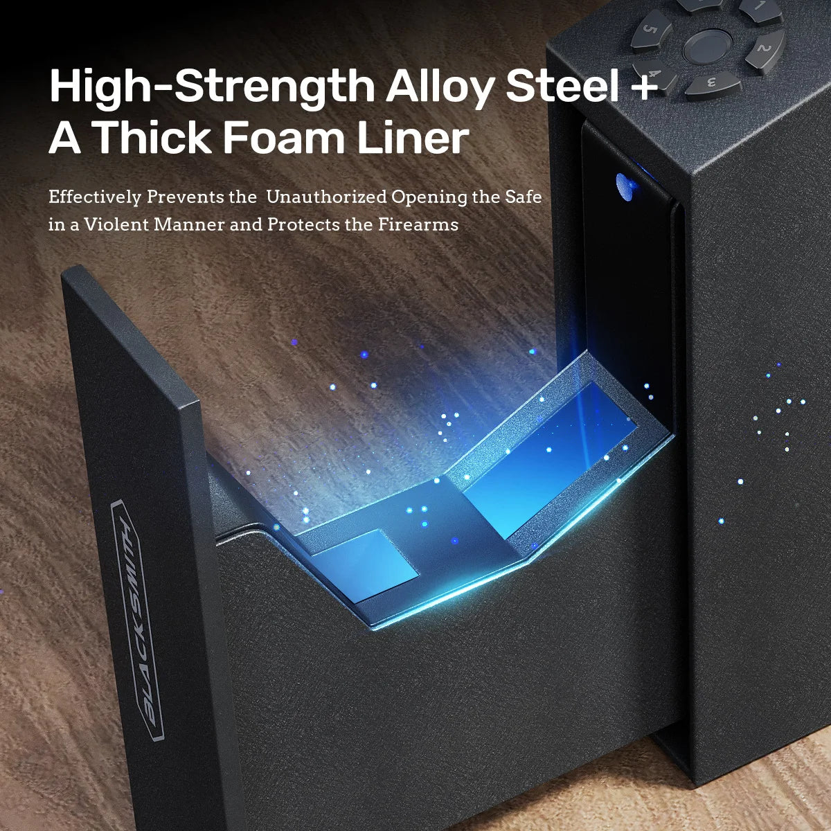 Biometric 3in1 Wall Mounted Pistol Safe With Key Code