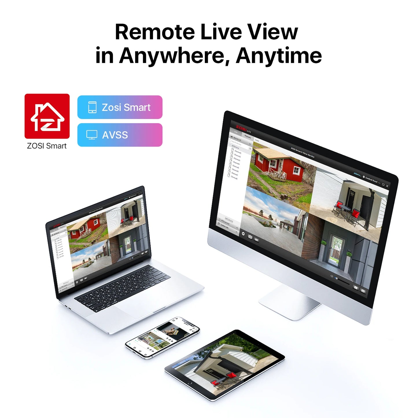 ZOSI 8CH 2MP 1080P DVR System AI Vehicle Detection Surveillance