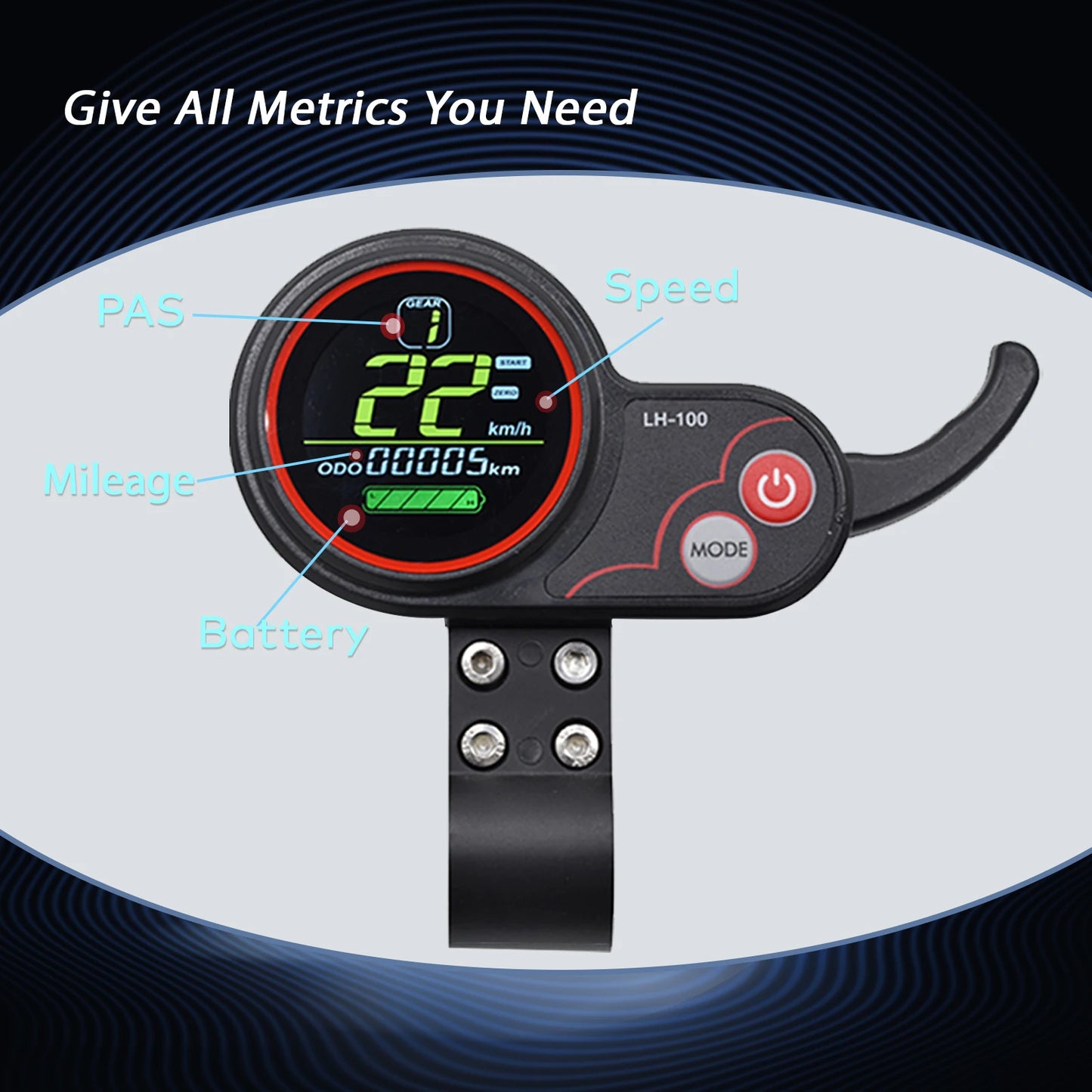 [Haytrix-US] EBike LCD Display Bicycle Speedometer Cycling Computer Fatbike Display for Bikes Accessories Bike Conversion Kit