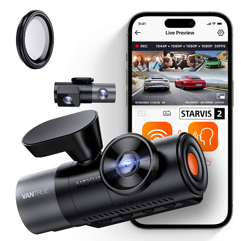 Vantrue N5 4-Channel Dash Cam WiFi GPS Night Vision