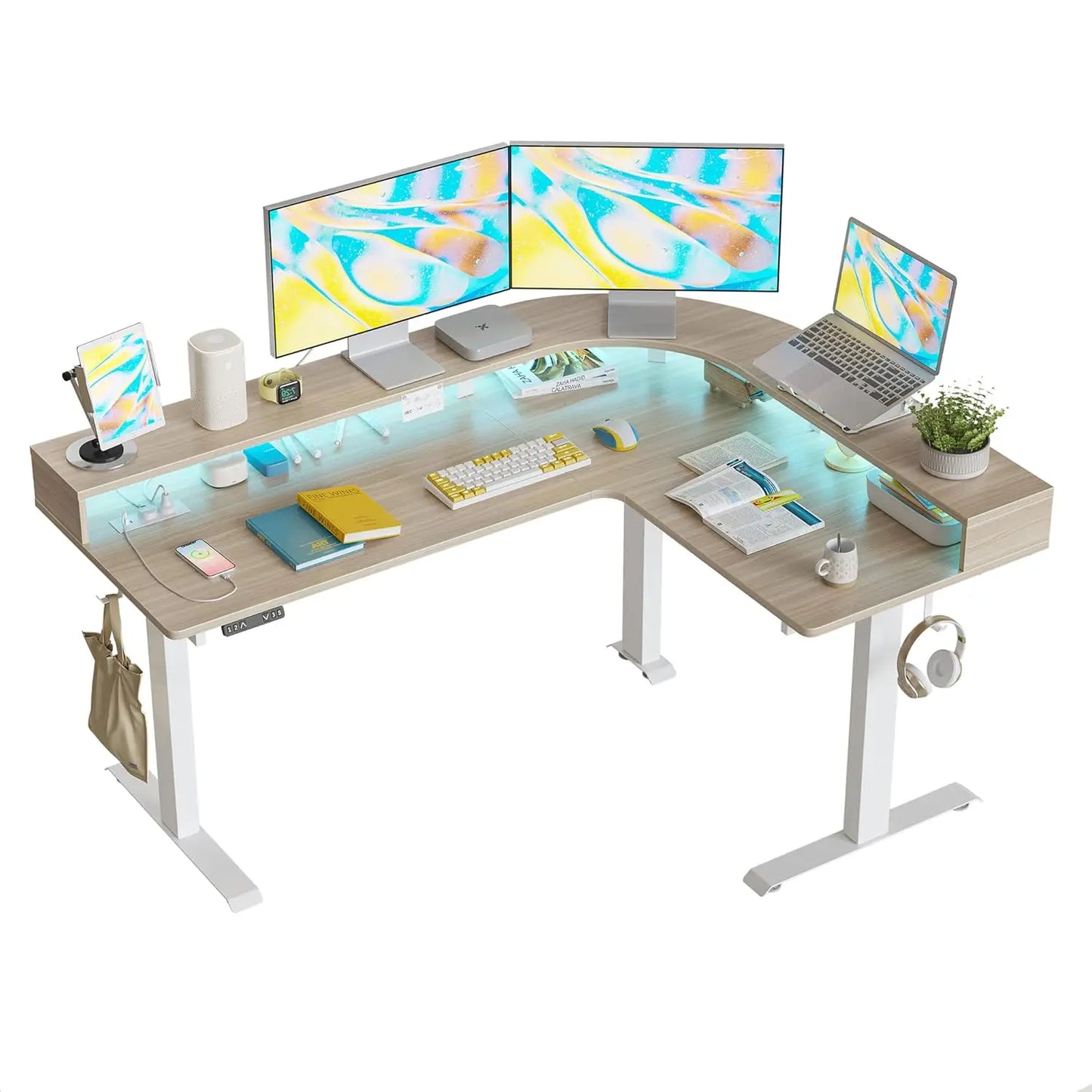 NONEDesk L Shaped Standing Desk for Modern Home Office