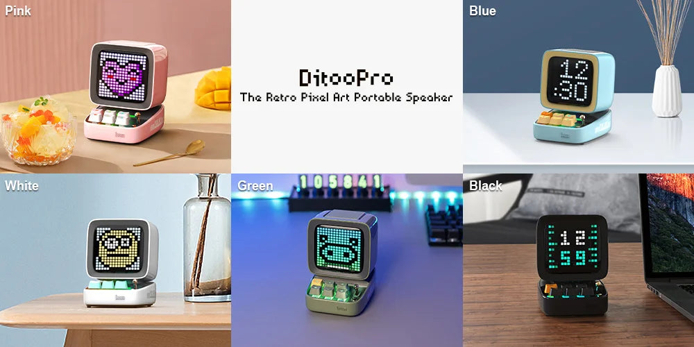 Divoom Ditoo-Pro Retro Pixel Art Bluetooth Speaker Alarm Clock