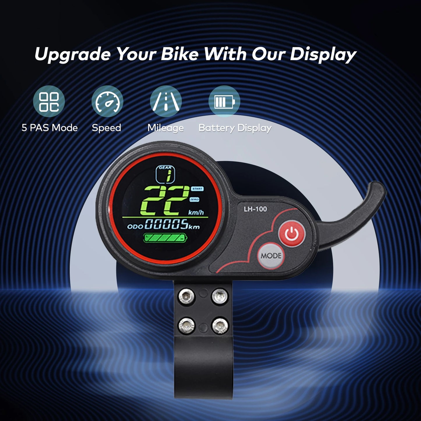 [Haytrix-US] EBike LCD Display Bicycle Speedometer Cycling Computer Fatbike Display for Bikes Accessories Bike Conversion Kit
