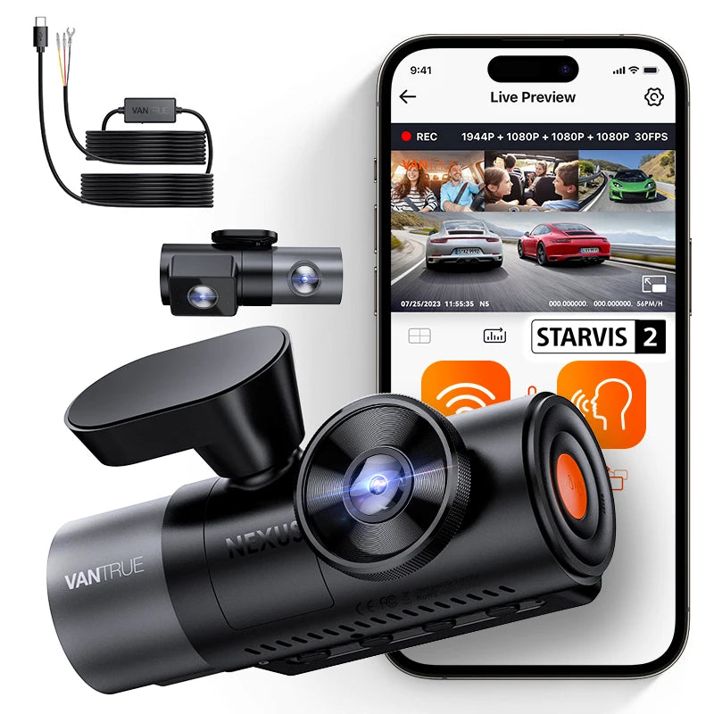 Vantrue N5 4-Channel Dash Cam WiFi GPS Night Vision