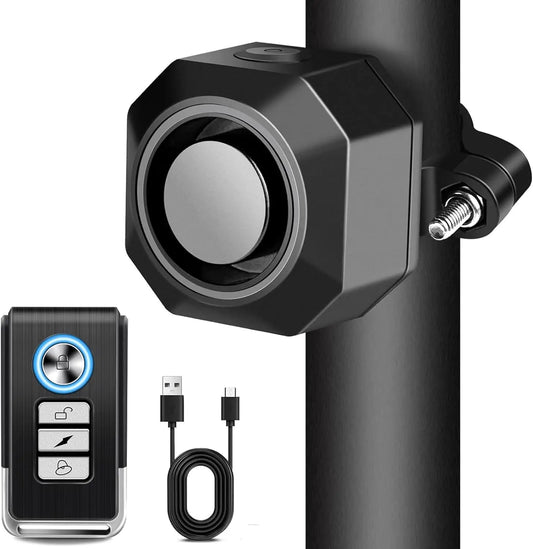 Bicycle Alarm System USB Rechargeable Anti-Theft With Remote