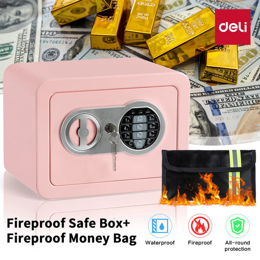 Deli Fireproof Digital Safe Box For Home With Electronic Lock