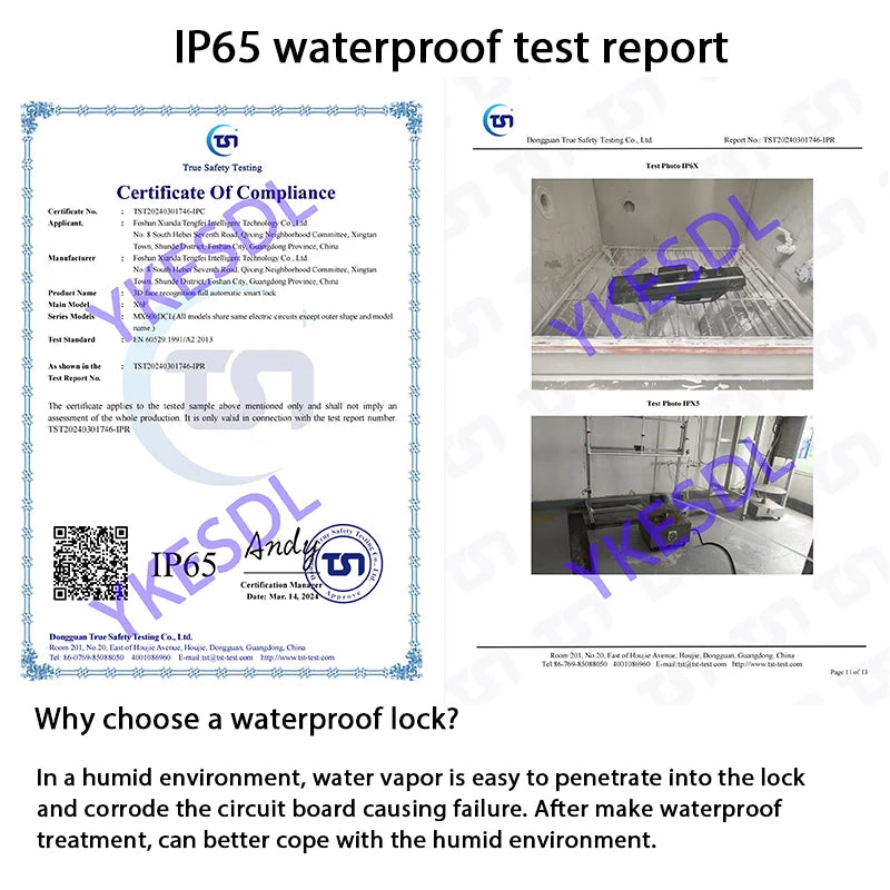 YKESDLC Waterproof Outdoor Smart Lock Fingerprint Alexa Camera WiFi