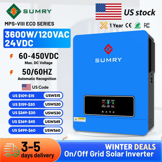 Sumry 3.6kW Hybrid Solar Inverter MPPT 24V Pure Sine Wave